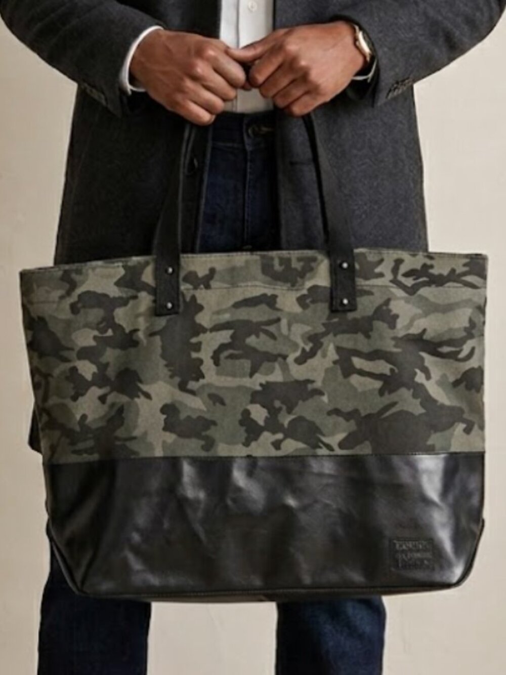 Express Camo Canvas and Vegan Leather EXP-111 NYC Tote Duffel Bag